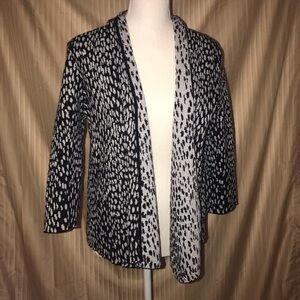 KASPER MEDIUM BLACK & GREY OPEN FRONT JACKET